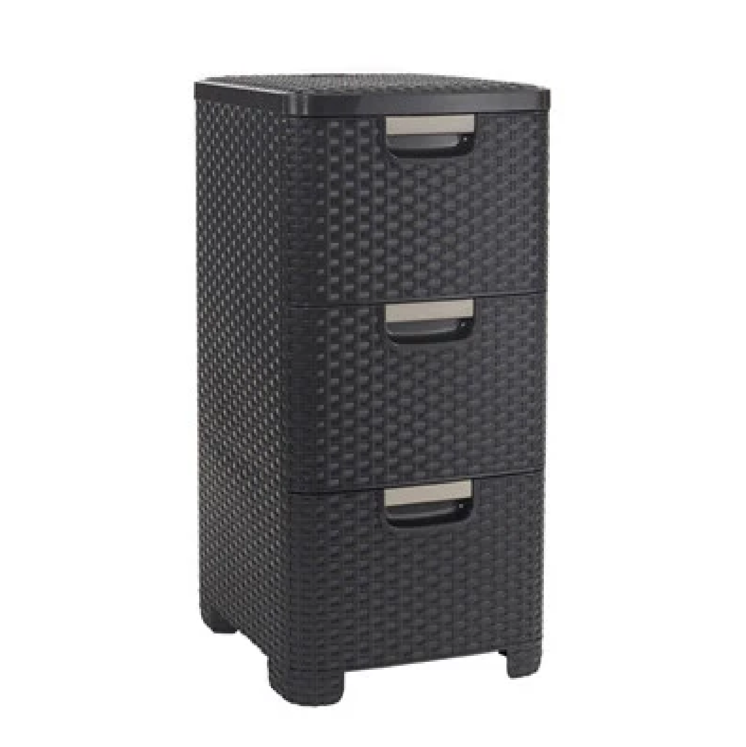 CURVER Rattan Style 3-DRAWER Cabinet DARK BROWN